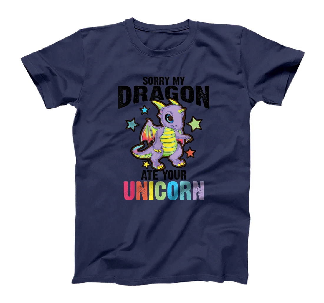 Funny Dragon Gift For Men Women Kids Cool Dragon Ate Unicorn T-Shirt