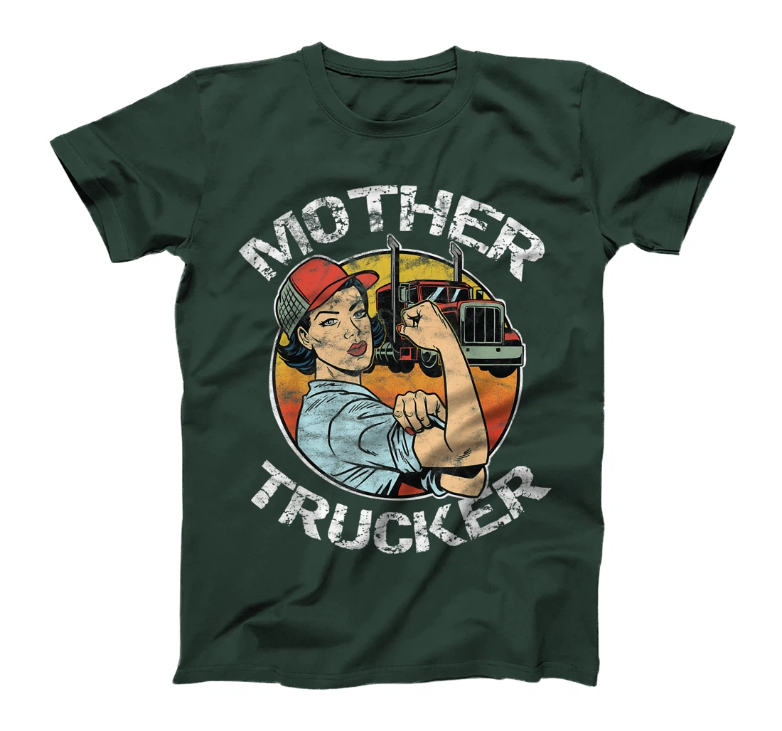 Mother Trucker Female CDL Semi Truck Driver T-Shirt