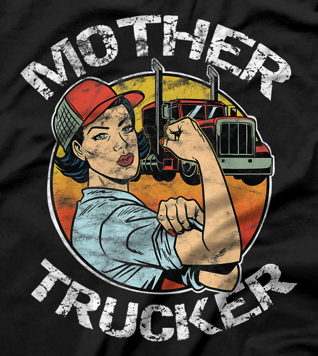 Mother Trucker Female CDL Semi Truck Driver T-Shirt