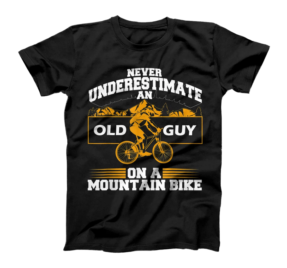 Funny Old Biker Mountain Bike Gift | Cute Bicycle Riders Men T-Shirt