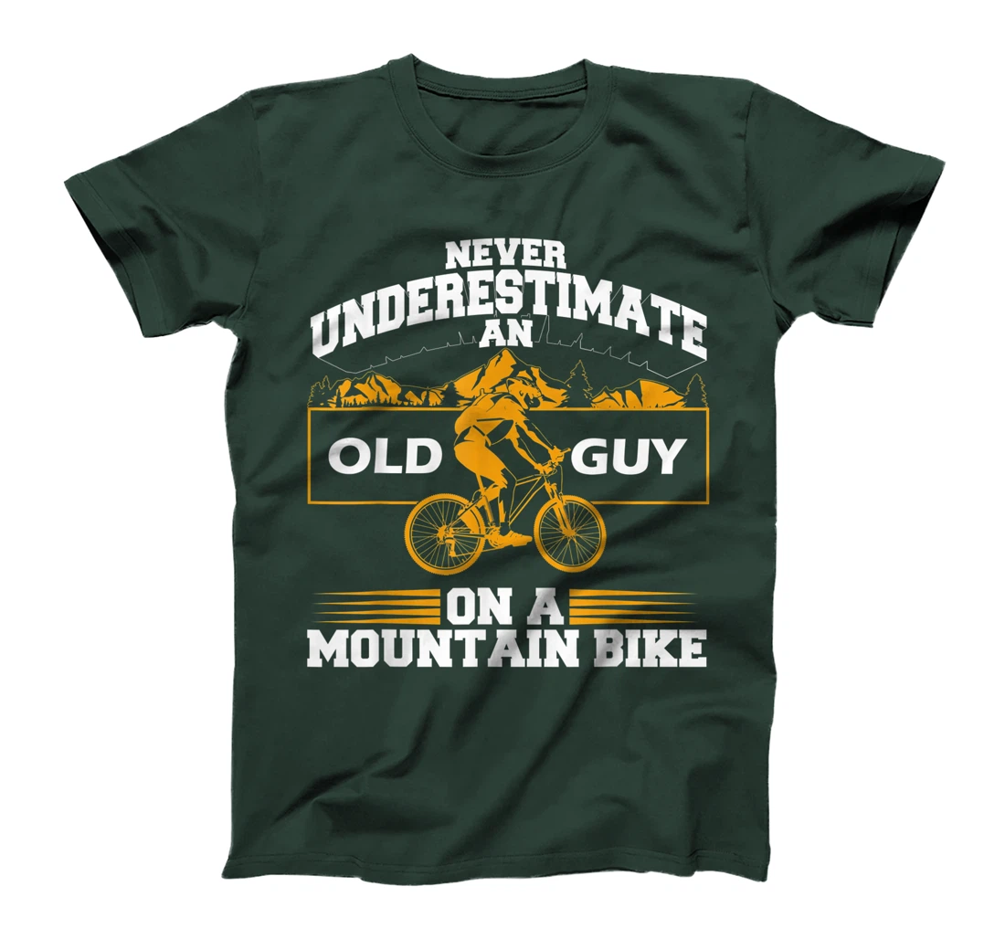 Funny Old Biker Mountain Bike Gift | Cute Bicycle Riders Men T-Shirt