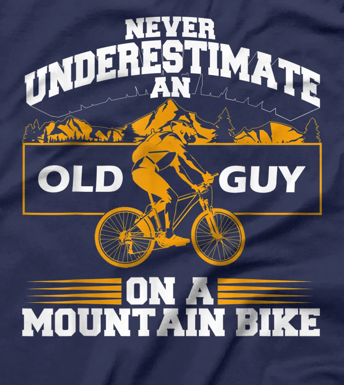 Funny Old Biker Mountain Bike Gift | Cute Bicycle Riders Men T-Shirt