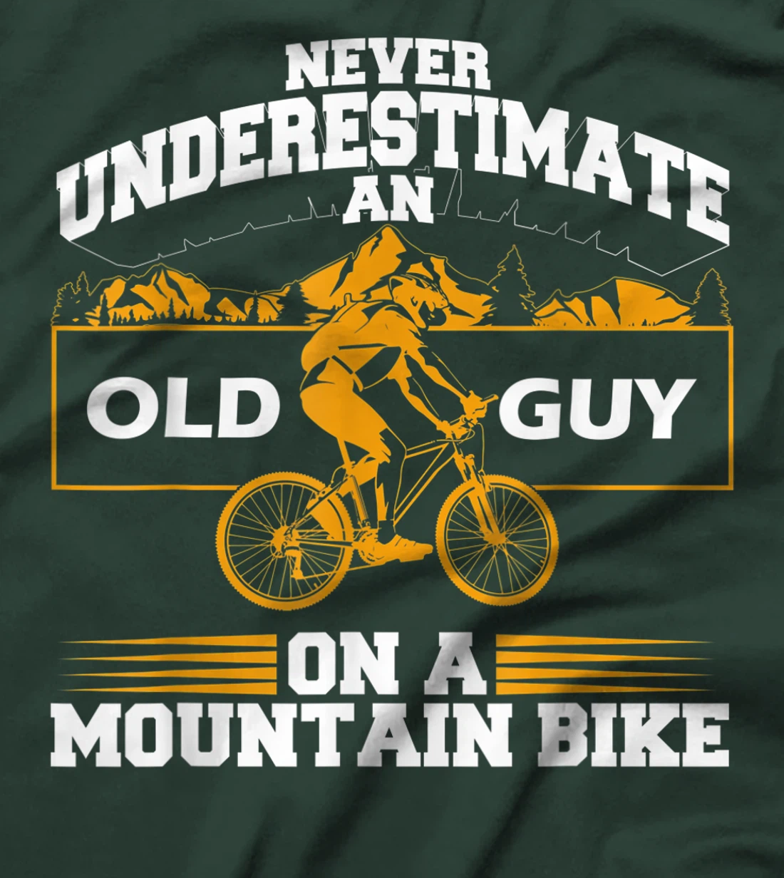 Funny Old Biker Mountain Bike Gift | Cute Bicycle Riders Men T-Shirt