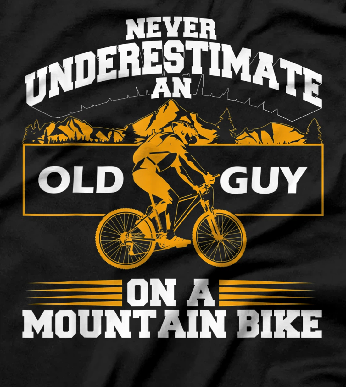 Funny Old Biker Mountain Bike Gift | Cute Bicycle Riders Men T-Shirt