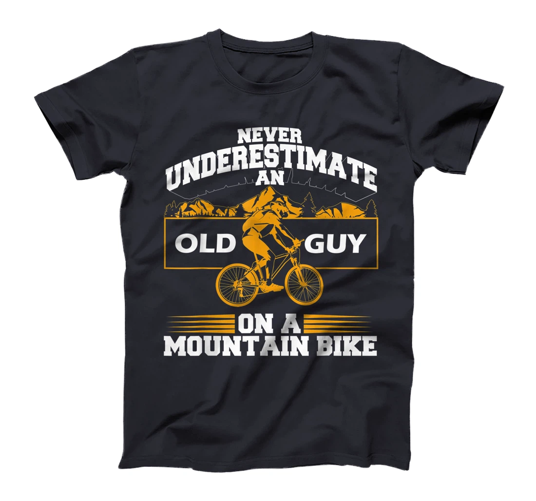 Funny Old Biker Mountain Bike Gift | Cute Bicycle Riders Men T-Shirt