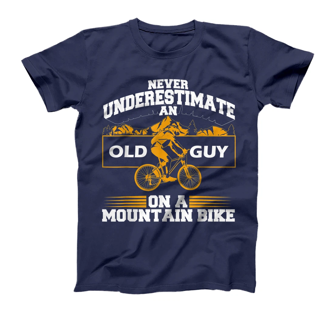 Funny Old Biker Mountain Bike Gift | Cute Bicycle Riders Men T-Shirt