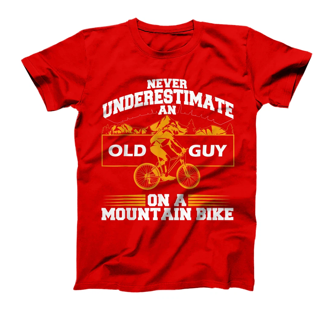 Funny Old Biker Mountain Bike Gift | Cute Bicycle Riders Men T-Shirt