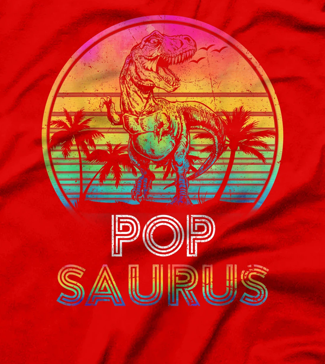 Popsaurus Dinosaur Pop Saurus Family Matching Tie Dye T-Shirt