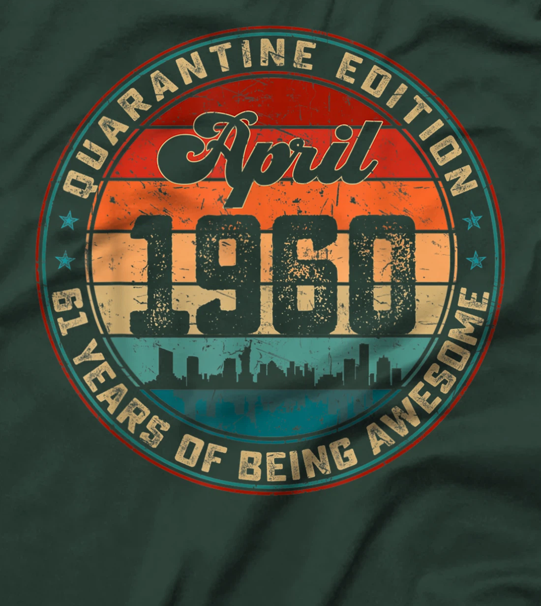 61st Birthday Distressed April 1960 Quarantine 61 Years Old T-Shirt