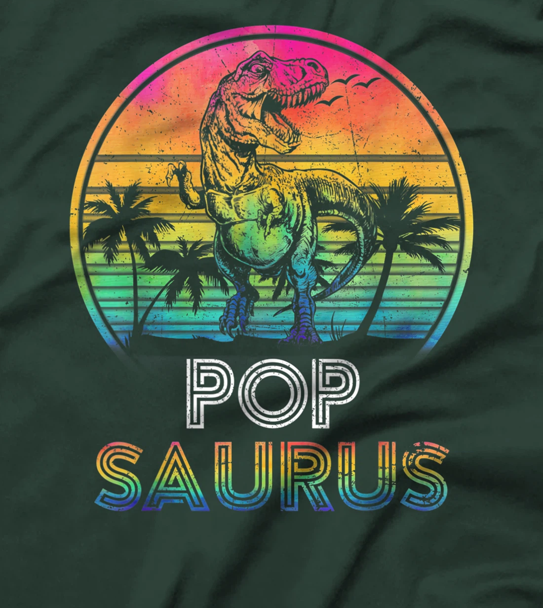 Popsaurus Dinosaur Pop Saurus Family Matching Tie Dye T-Shirt