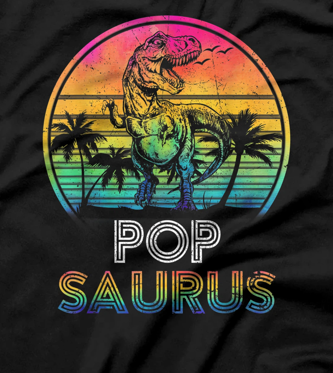 Popsaurus Dinosaur Pop Saurus Family Matching Tie Dye T-Shirt