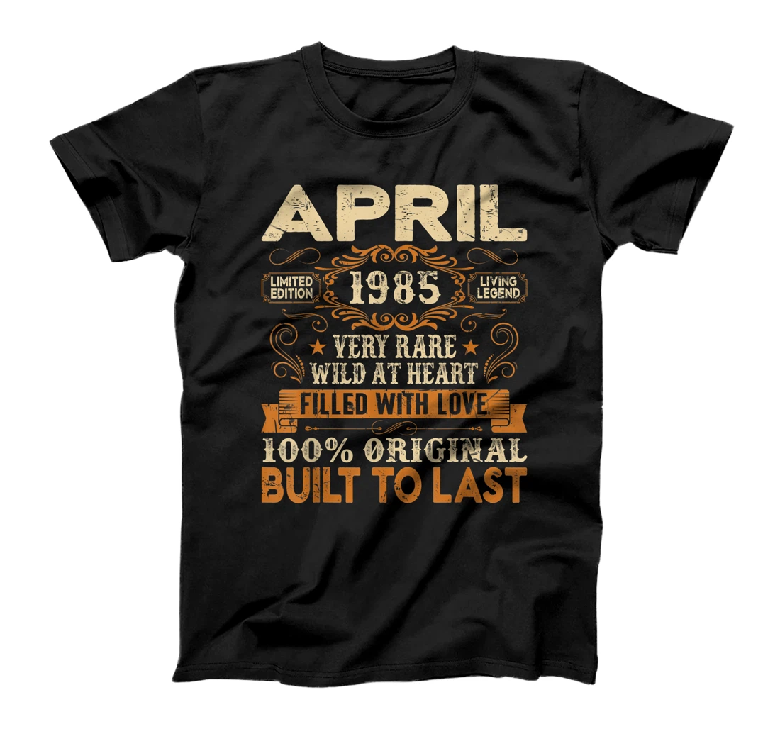 36th Birthday Decoration April 1985 Men Women 36 Years Old T-Shirt