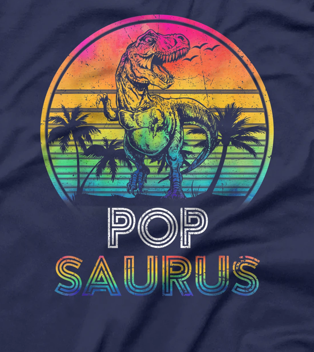 Popsaurus Dinosaur Pop Saurus Family Matching Tie Dye T-Shirt