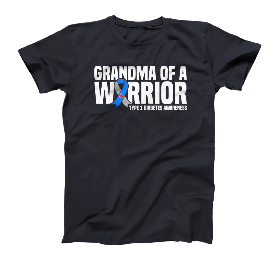 Womens Grandma of a Warrior Type 1 Diabetes Awareness T-Shirt