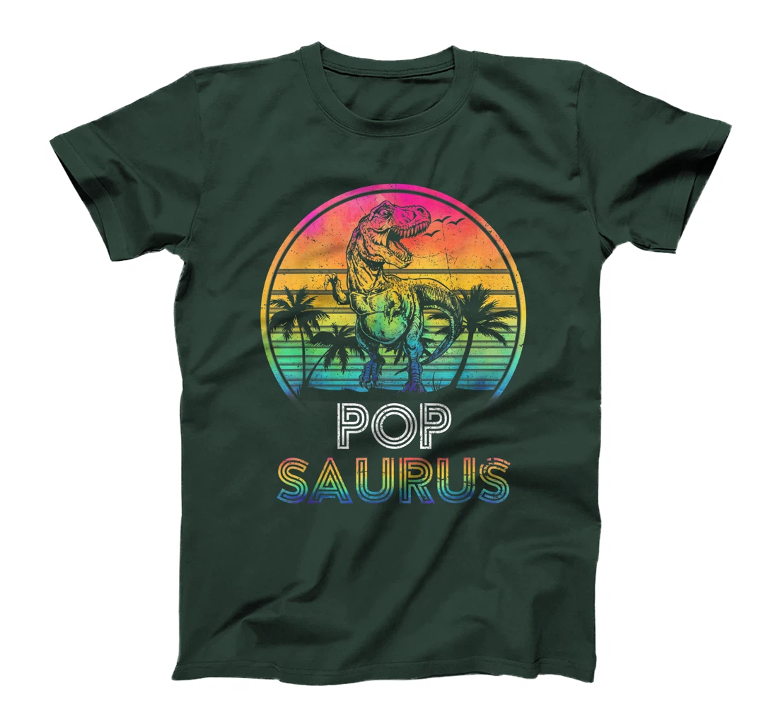 Popsaurus Dinosaur Pop Saurus Family Matching Tie Dye T-Shirt