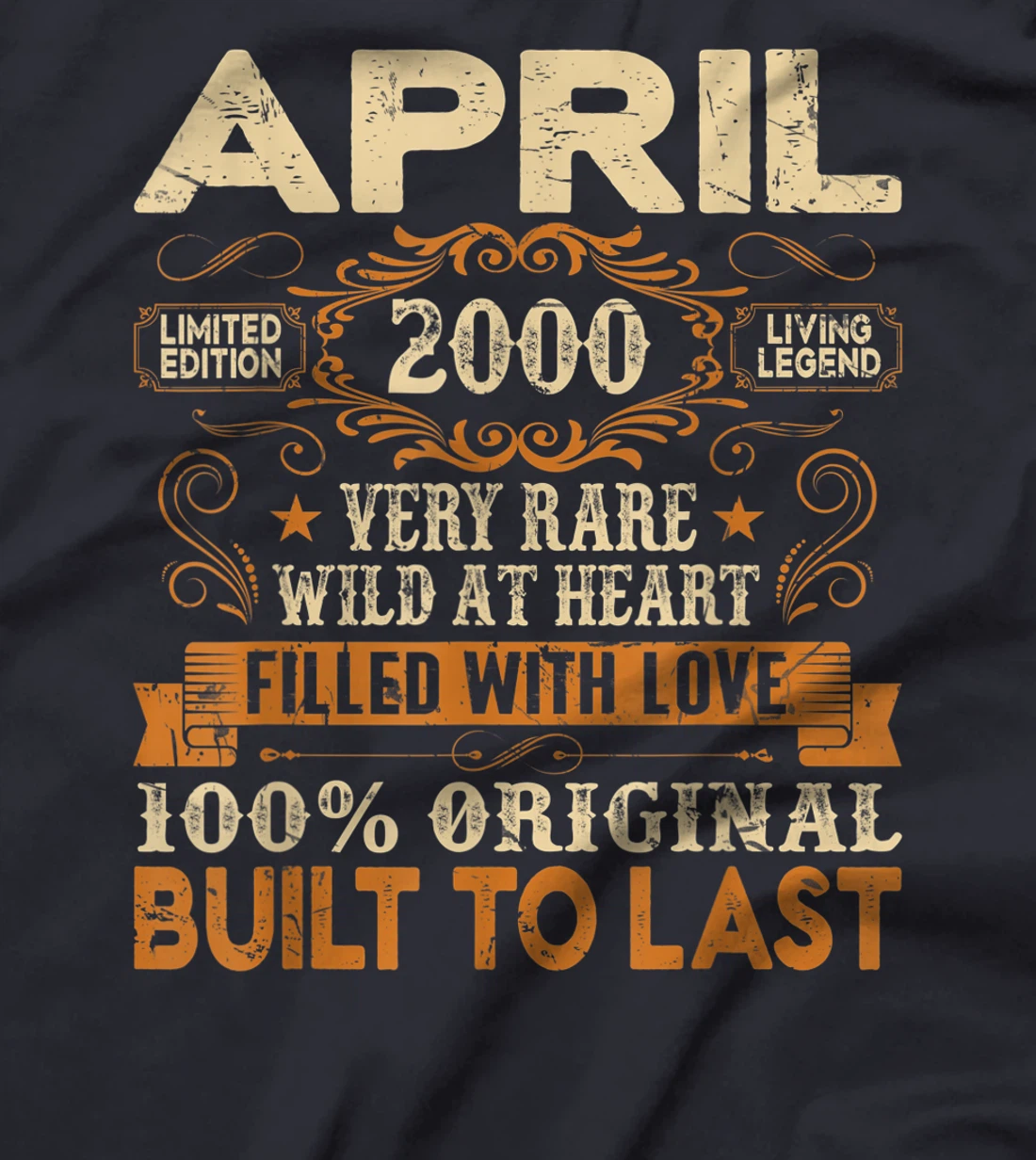 21st Birthday Decoration April 2000 Men Women 21 Years Old T-Shirt