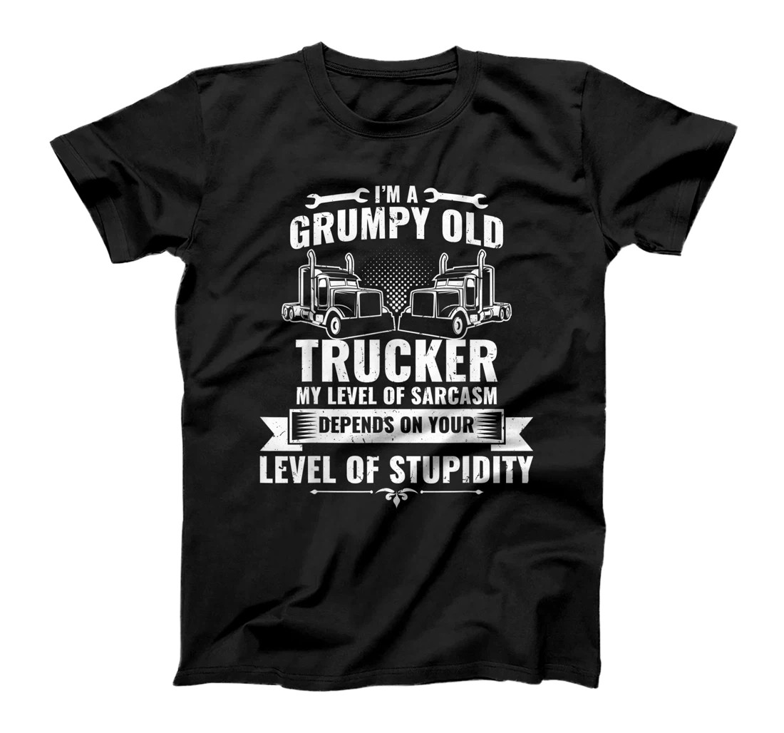 Truck Driver I'm A Gumpy Old School Trucker Grandfather T-Shirt