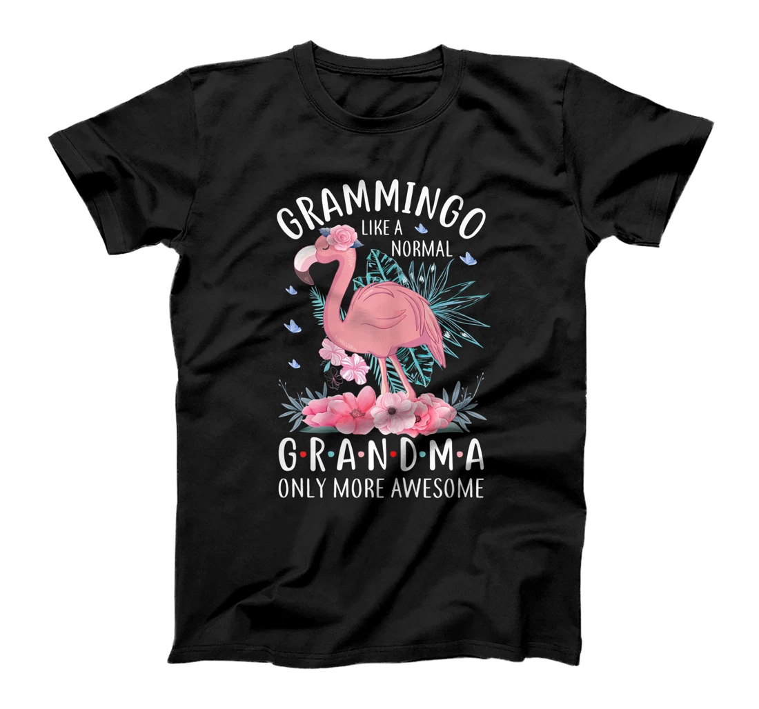 Womens Grammingo Like A Normal Grandma Only More Awesome Floral Mom T-Shirt