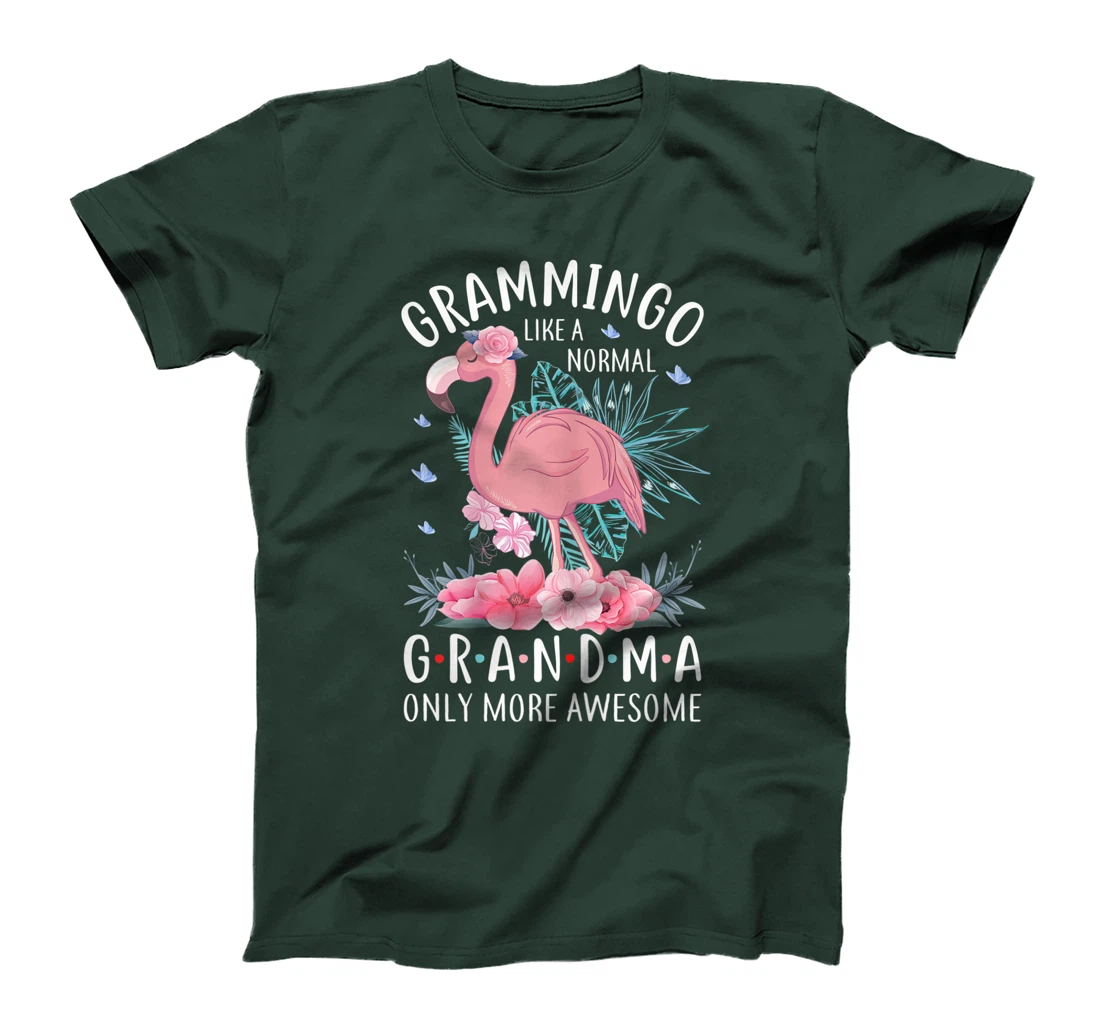 Womens Grammingo Like A Normal Grandma Only More Awesome Floral Mom T-Shirt