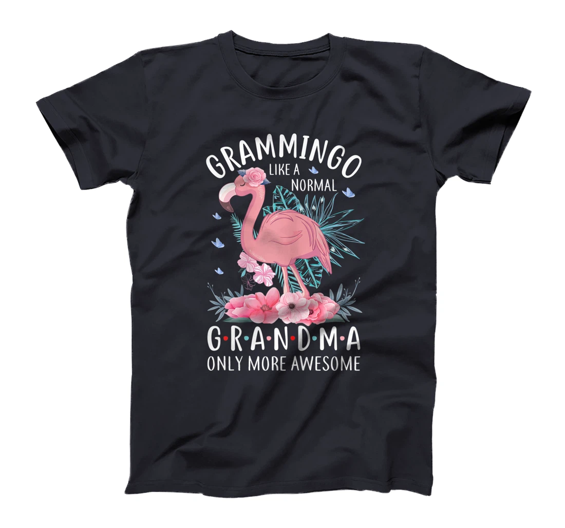 Womens Grammingo Like A Normal Grandma Only More Awesome Floral Mom T-Shirt