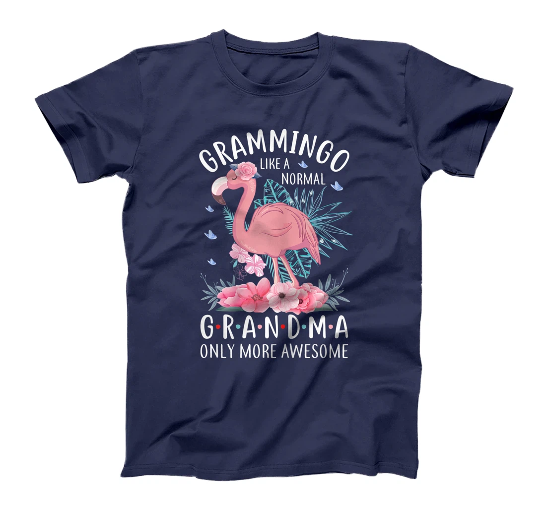 Womens Grammingo Like A Normal Grandma Only More Awesome Floral Mom T-Shirt