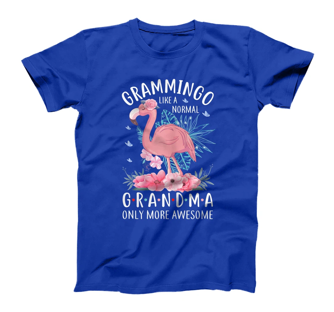 Womens Grammingo Like A Normal Grandma Only More Awesome Floral Mom T-Shirt