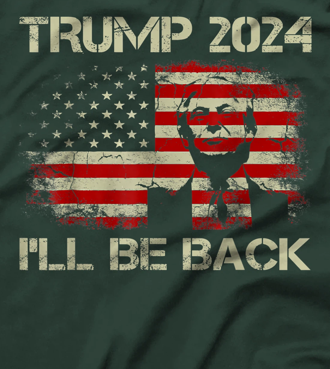 Donald Trump 2024 I'll Be Back American Flag Vintage Gifts T-Shirt