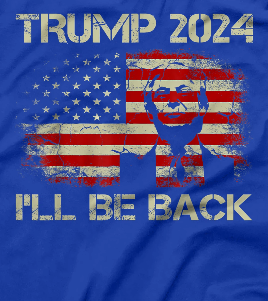 Donald Trump 2024 I'll Be Back American Flag Vintage Gifts T-Shirt