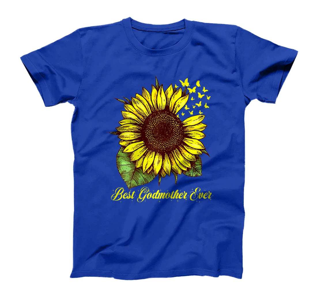 Womens Best Godmother Ever Sunflower Gift T-Shirt