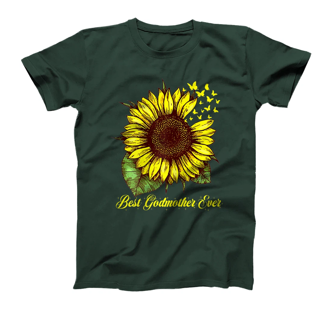 Womens Best Godmother Ever Sunflower Gift T-Shirt