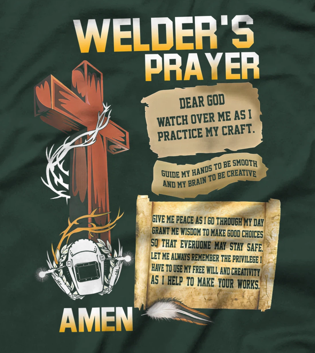Welder's Prayer, God watch over me as i practice my craft T-Shirt