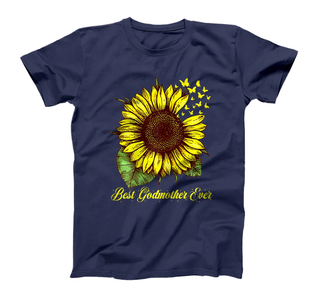 Womens Best Godmother Ever Sunflower Gift T-Shirt