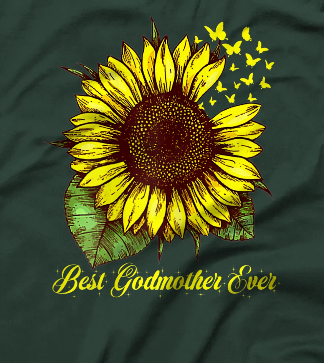 Womens Best Godmother Ever Sunflower Gift T-Shirt