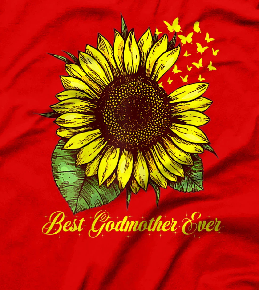 Womens Best Godmother Ever Sunflower Gift T-Shirt