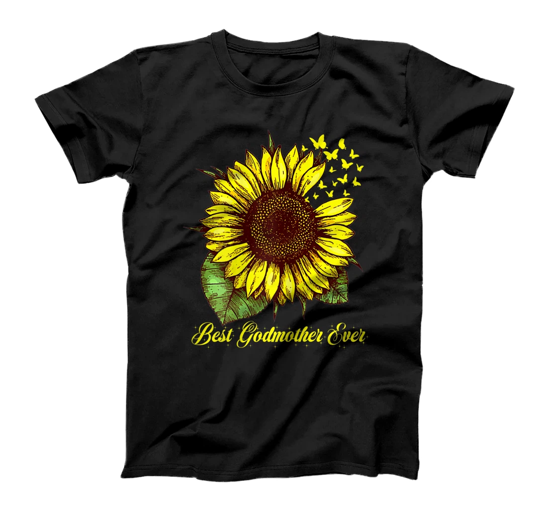 Womens Best Godmother Ever Sunflower Gift T-Shirt
