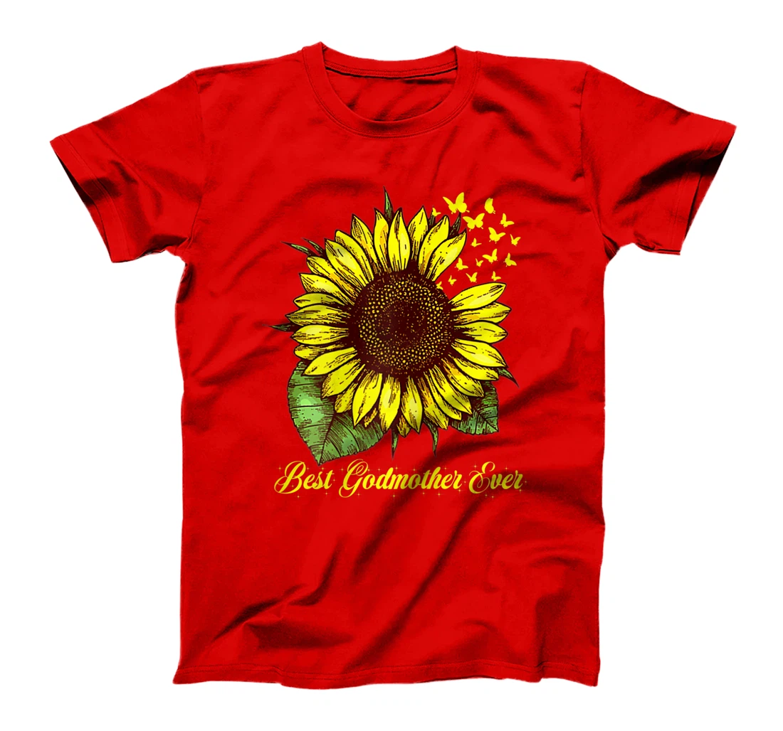 Womens Best Godmother Ever Sunflower Gift T-Shirt