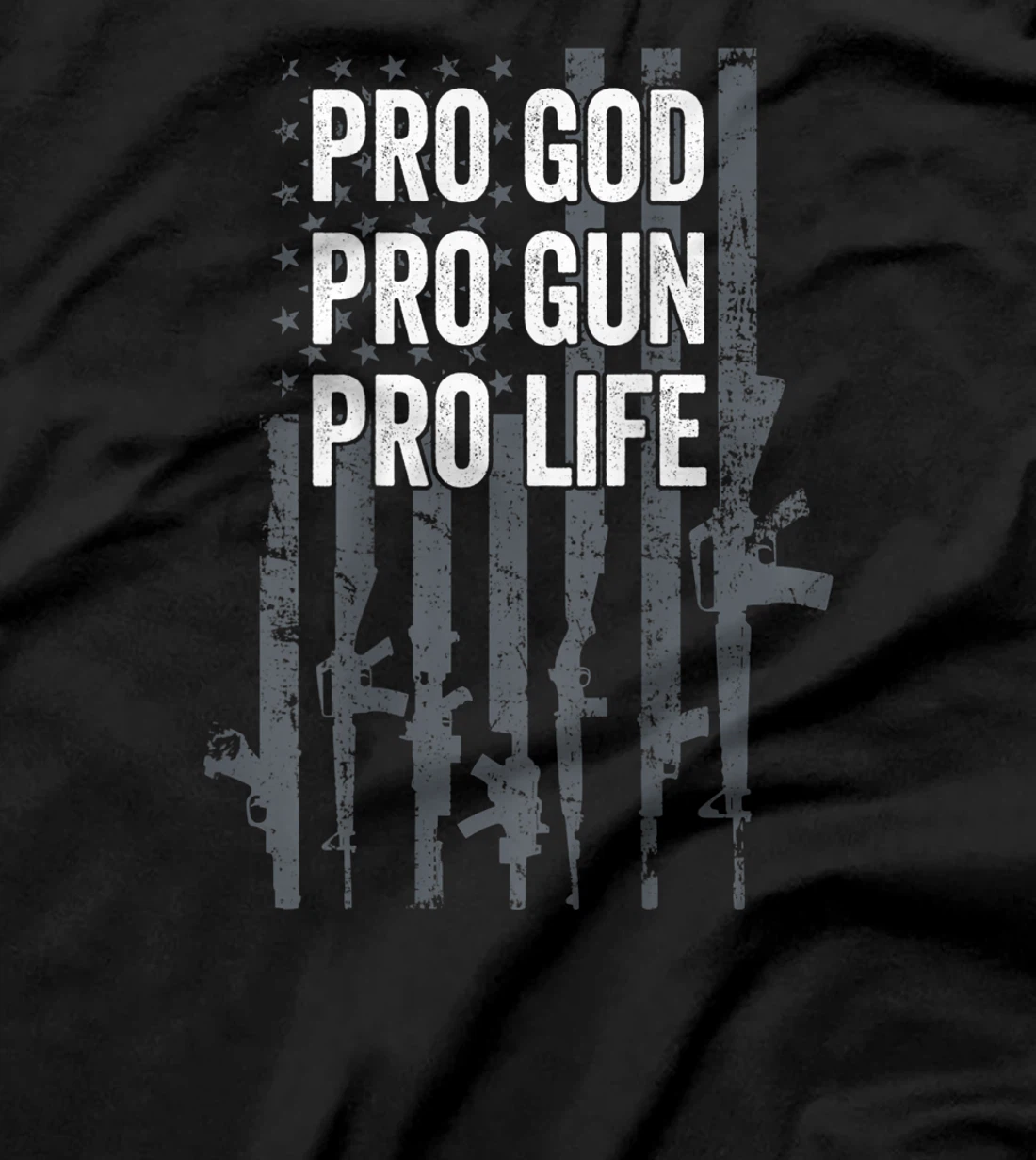 Pro God Pro Gun Pro Life - Christian Guns Lover - ON BACK T-Shirt