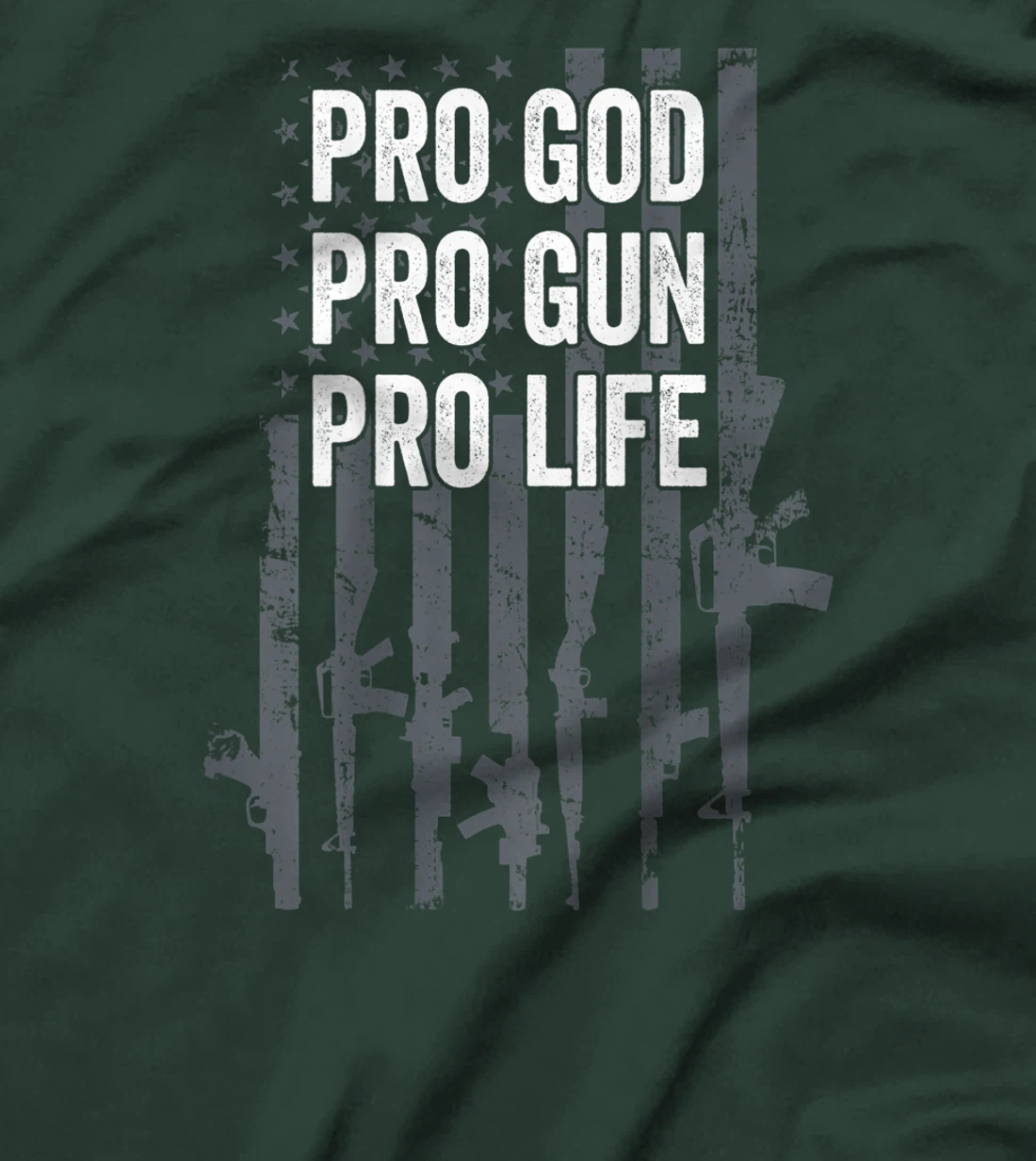 Pro God Pro Gun Pro Life - Christian Guns Lover - ON BACK T-Shirt