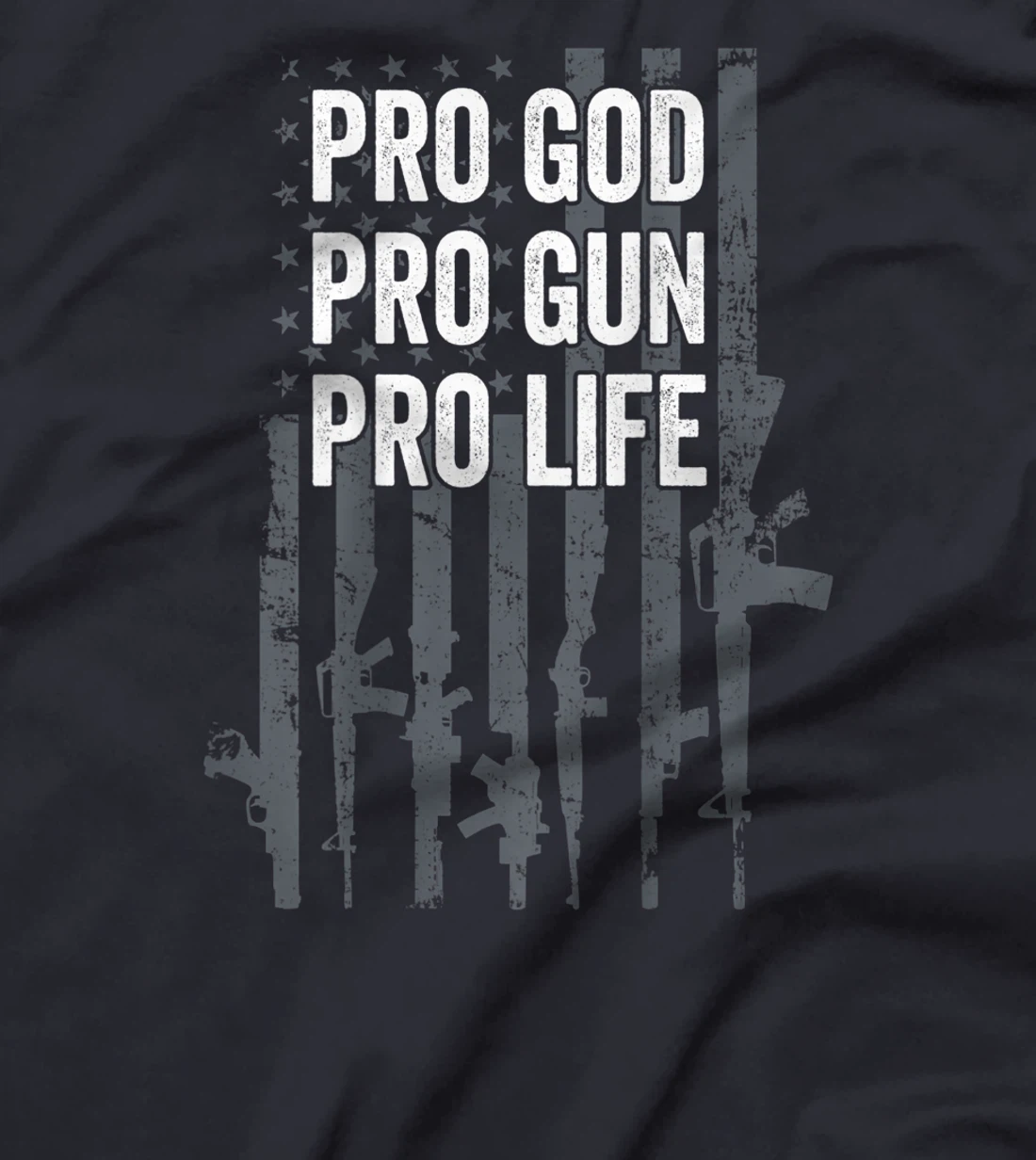 Pro God Pro Gun Pro Life - Christian Guns Lover - ON BACK T-Shirt