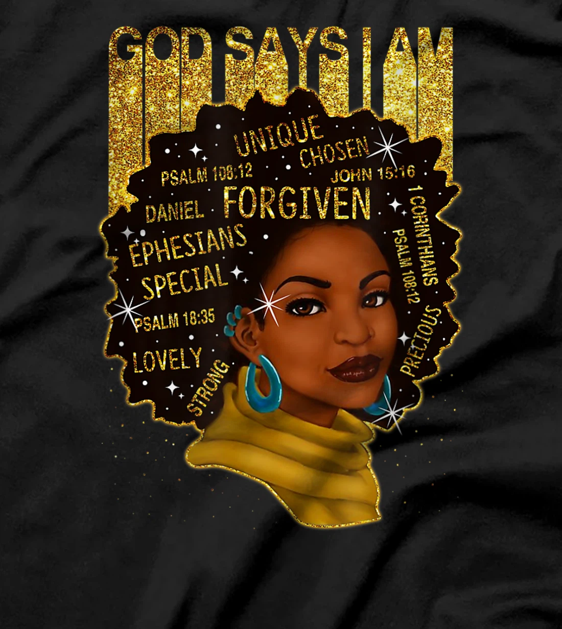 Black Girl God Says I Am Black Melanin History Month Pride T-Shirt