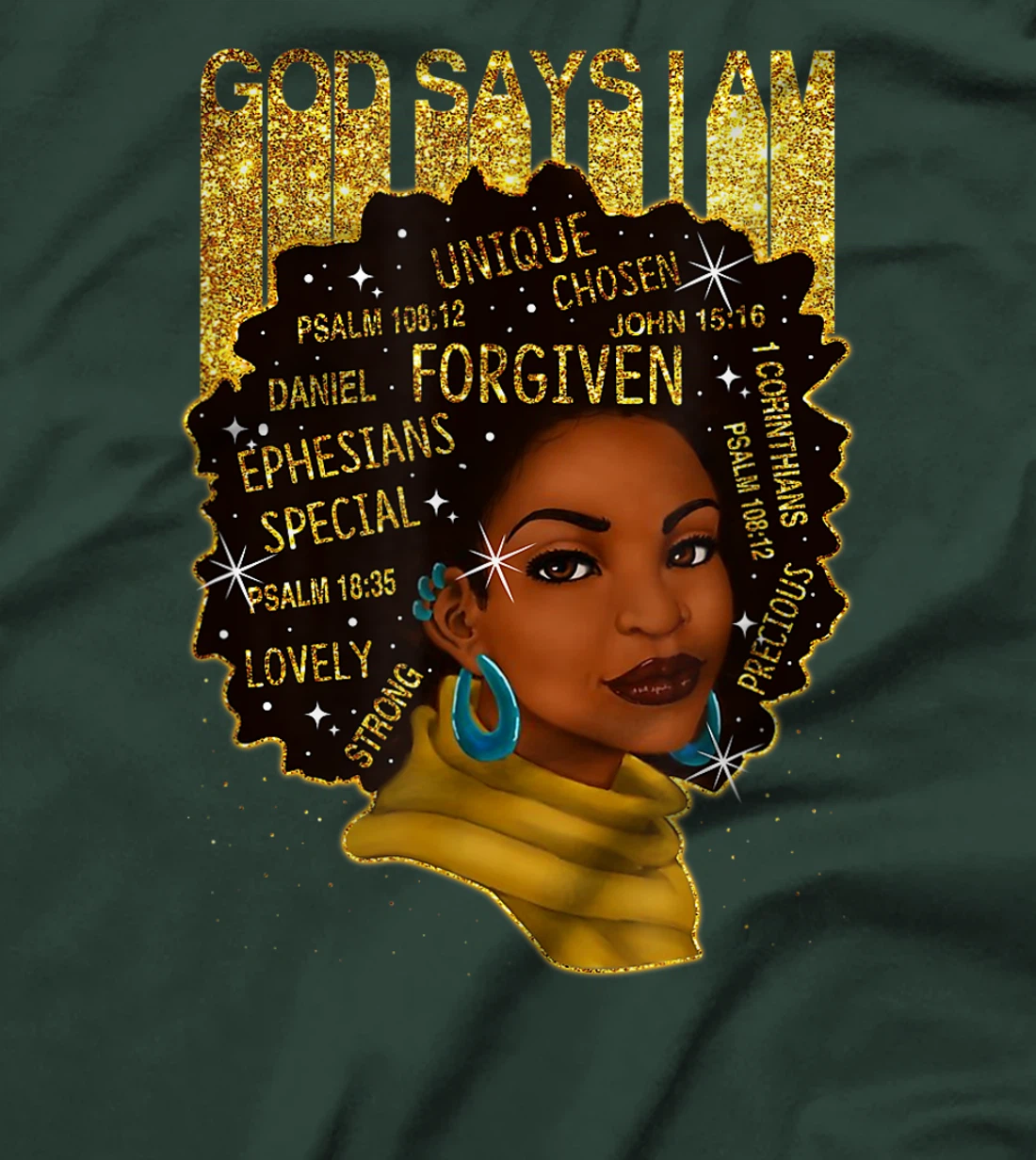 Black Girl God Says I Am Black Melanin History Month Pride T-Shirt