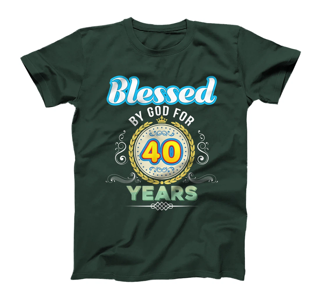 Blessed By God For 40 Years 40th Birthday Since 1981 Vintage T-Shirt