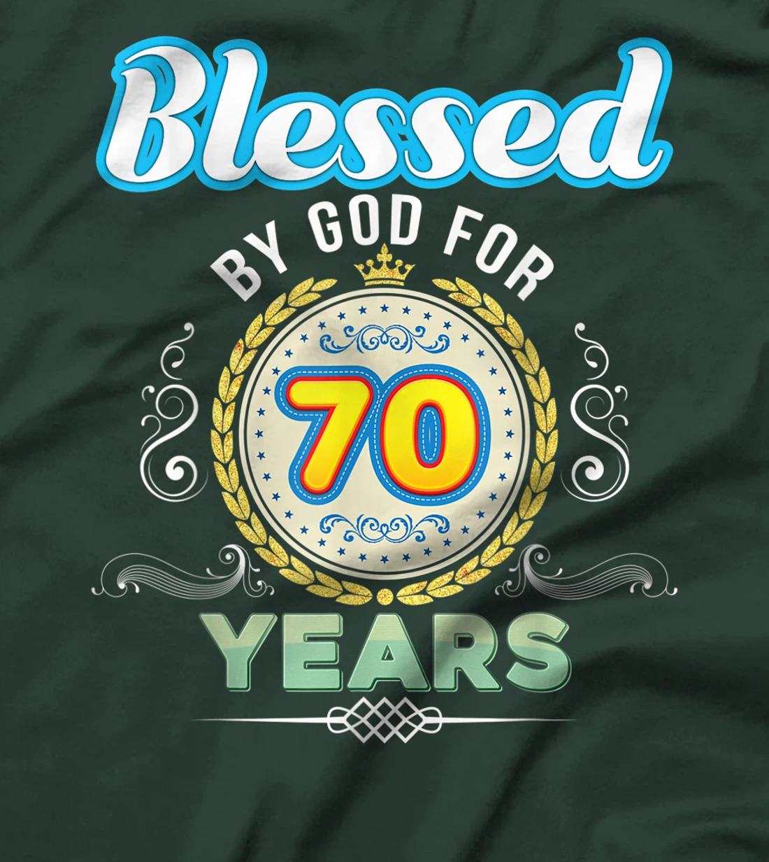 Blessed By God For 70 Years 70th Birthday Since 1951 Vintage T-Shirt
