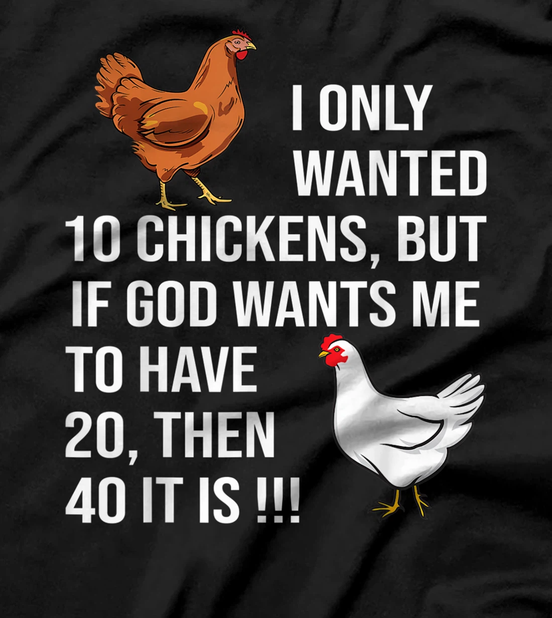 I Only Wanted 10 Chickens But If God Wants Me To Have 20 T-Shirt