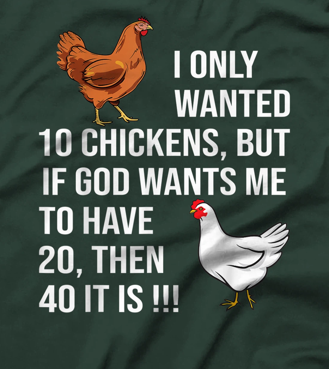 I Only Wanted 10 Chickens But If God Wants Me To Have 20 T-Shirt