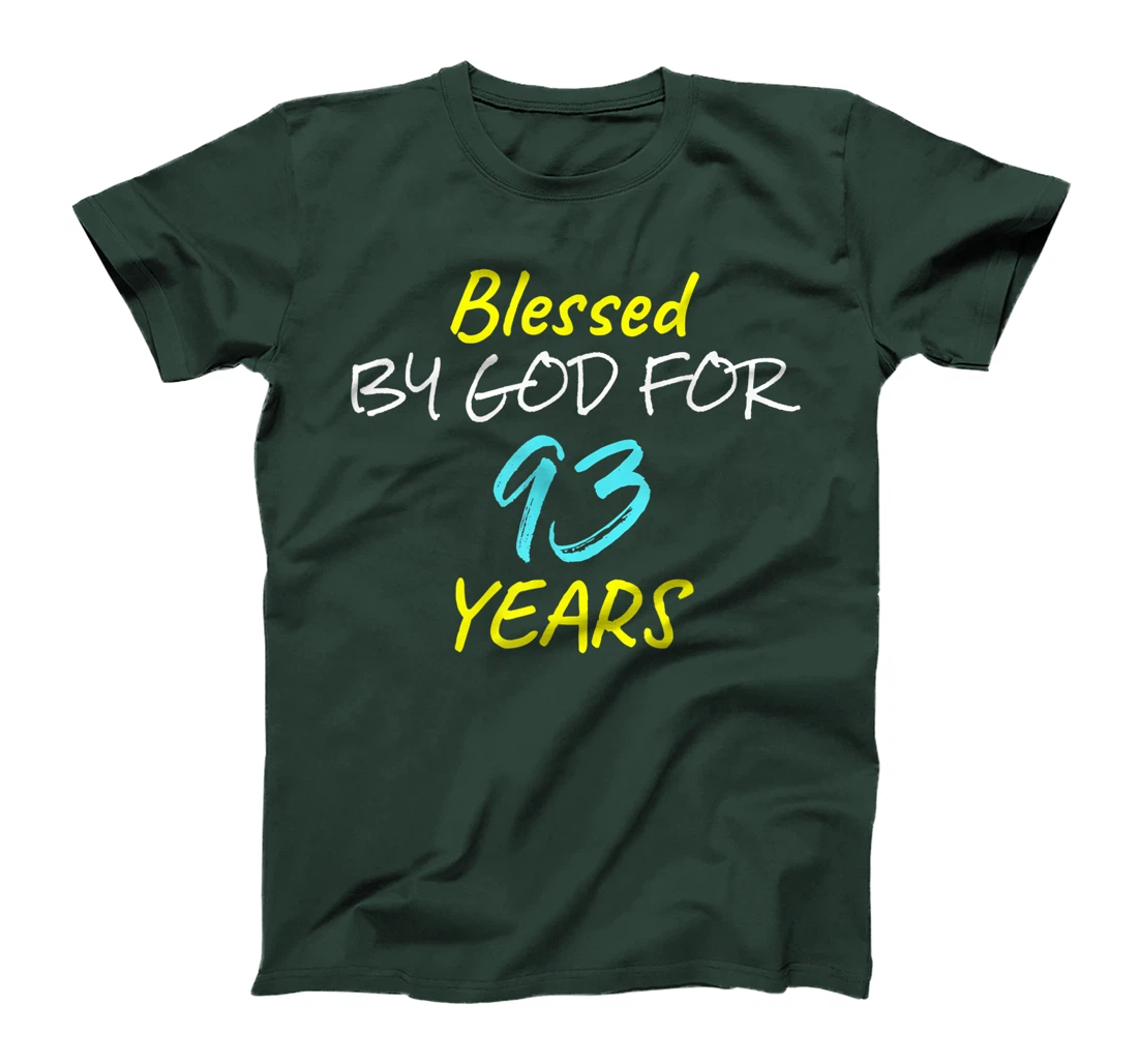 Blessed By God For 93 Years Happy 93rd Birthday Gift T-Shirt