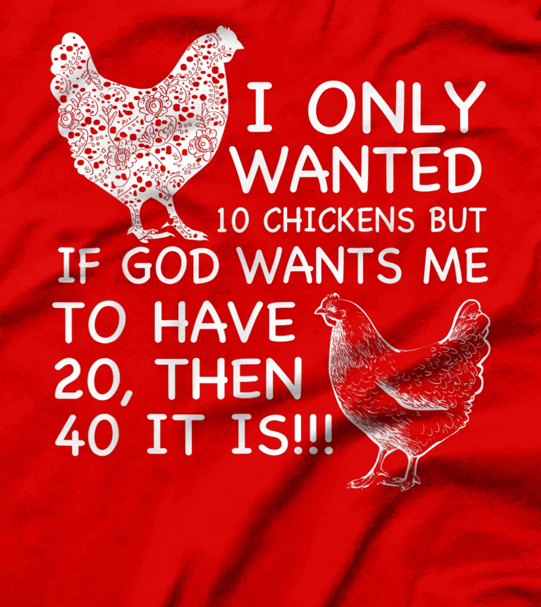 I Only Wanted 10 Chickens But If God Wants Me To Have 20 T-Shirt