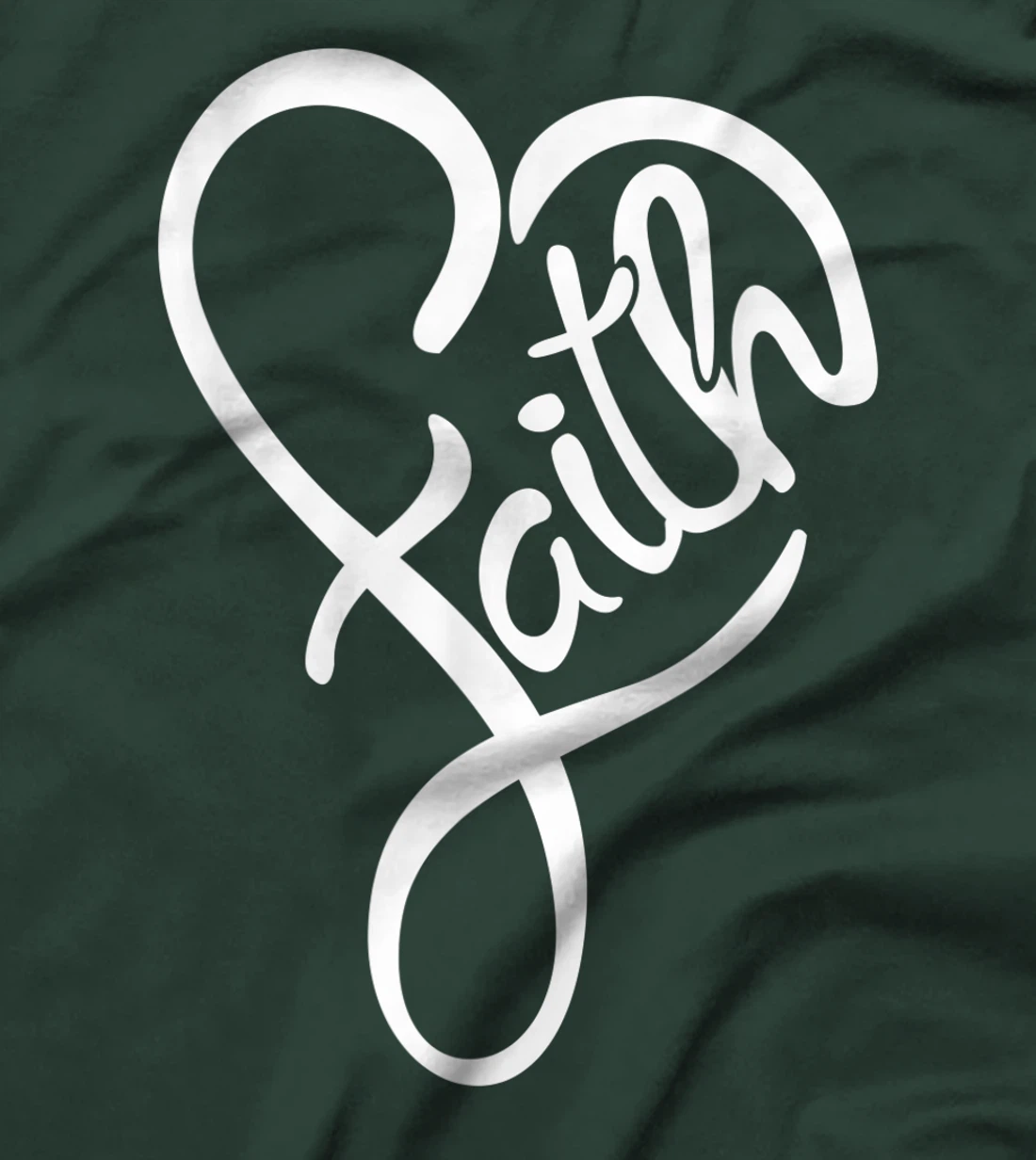 Faith Typo Heart Shape Christian Devotee Jesus God Lover T-Shirt
