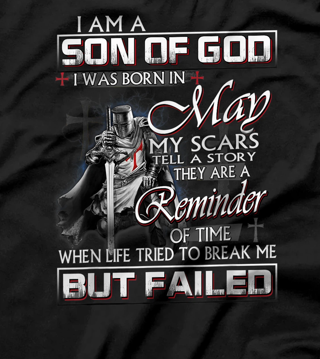Mens I am a child of god I was born in may T-Shirt