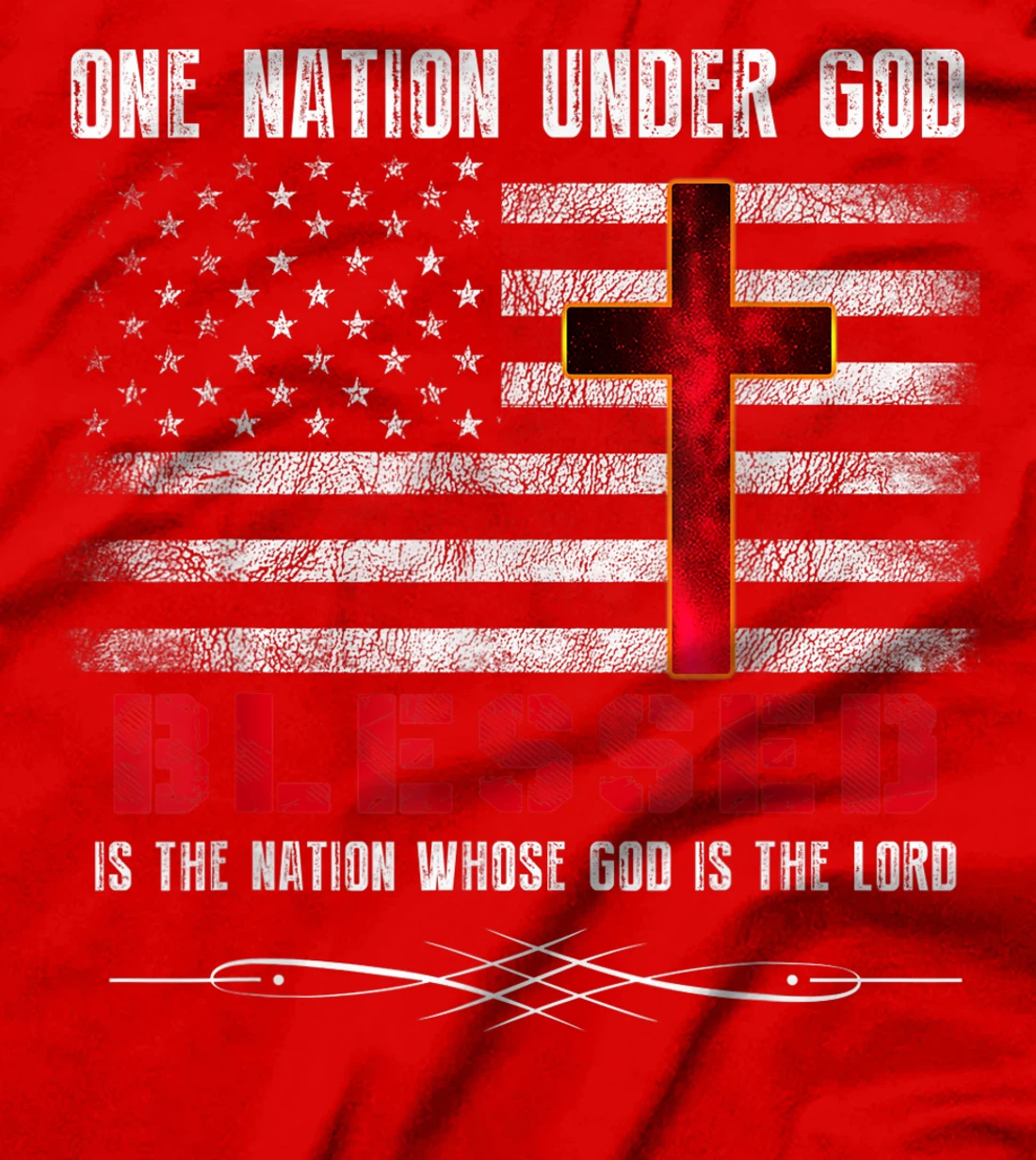 Patriotic Christian Tshirts "Blessed" One Nation Under God T-Shirt